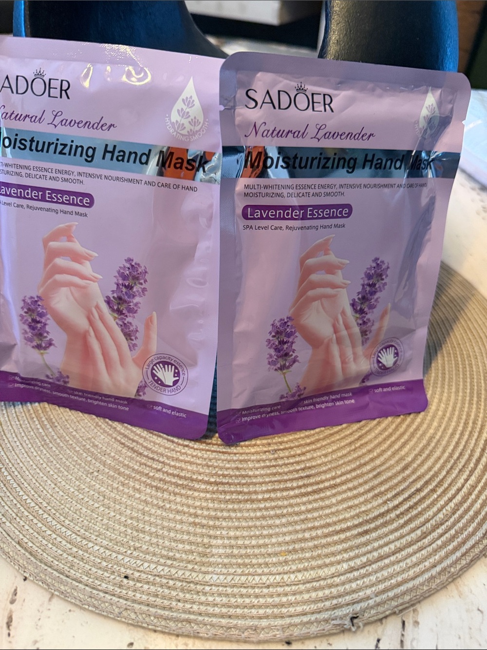 SADOER Natural Lavender Moisturizing Hand Mask Packets Set of 2 New - Picture 2 of 7